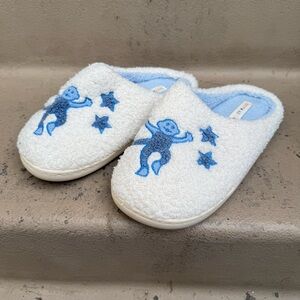 Roller Rabbit Slippers Blue Monkey